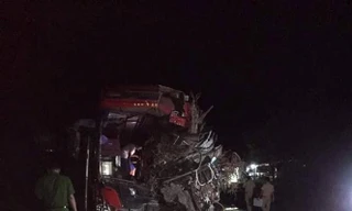 Hiện trường vụ tai nạn. Ảnh: Nguyễn Hoàn