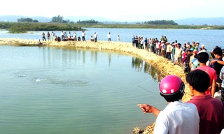 Đoạn sông Trà Khúc, nơi 9 nam sinh gặp nạn. Ảnh: X.N.