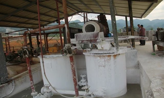 Hệ thống xả thải của Nhà máy đường Hòa Bình được kết luận chưa đảm bảo quy chuẩn. Ảnh: Lam Sơn.