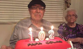 Ông Nicholas mừng sinh nhật 102 tuổi trùng với dịp kỷ niệm 82 năm ngày cưới. Ảnh: Today.