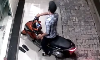 Thanh niên liều lĩnh trộm xe Air Blade dù chuông báo động kêu inh ỏi