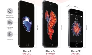 iPhone 7 so cấu hình iPhone 6s và SE