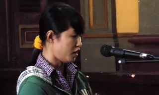 Phạm Thị Tứ tại tòa sáng 26/2. Ảnh: Tân Châu.