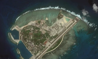 Đảo Phú Lâm nhìn từ trên cao. Ảnh: AMTI