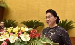 Chủ tịch Quốc hội Nguyễn Thị Kim Ngân phát biểu tại phiên khai mạc. Ảnh: Như Ý