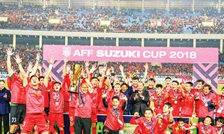 Cùng HLV Park Hang-seo, bóng đá Việt Nam đã có một năm 2018 thành công rực rỡ. Ảnh: VSI 