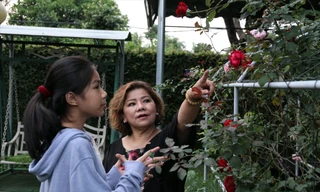 NSND Thanh Hoa vui thú điền viên tại tư gia ở Hòa Lạc, Hà Nội Ảnh: N.M.Hà 