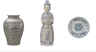 Nhiều hiện vật đồ gốm tiêu biểu từ những con tàu đắm cổ được trưng bày