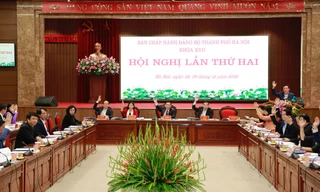 Toàn cảnh hội nghị lần thứ 2 Ban chấp hành đảng bộ thành phố. Ảnh: PV