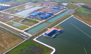 Hồ lắng nhà máy nước Sông Đuống - Ảnh: Hoàng Mạnh Thắng