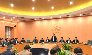 Chủ tịch Hà Nội Nguyễn Đức Chung phát biểu tại cuộc họp