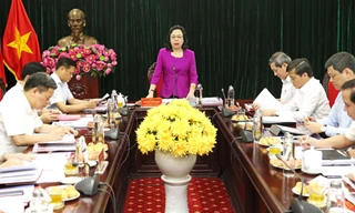 Phó Bí thư Thường trực Thành ủy Hà Nội Ngô Thị Thanh Hằng phát biểu kết luận hội nghị