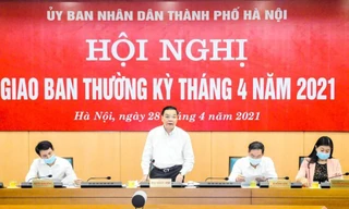 Chủ tịch Hà Nội Chu Ngọc Anh phát biểu tại hội nghị