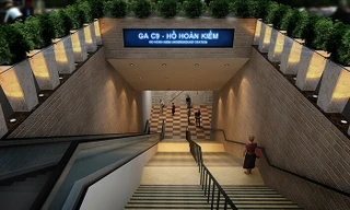 Phối cảnh nhà ga ngầm C9 - Hồ Hoàn Kiếm. 