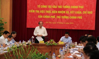 Bộ trưởng, Chủ nhiệm Văn phòng Chính phủ Mai Tiến Dũng phát biểu tại buổi làm việc của Tổ công tác tại Bộ Kế hoạch và Đầu Tư. Ảnh: Trường Phong