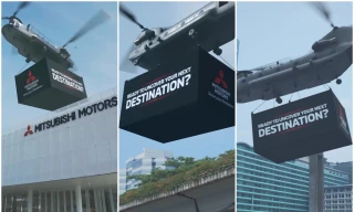 Mitsubishi hé lộ mẫu xe mới bằng máy bay trực thăng