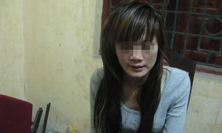 Dương Bảo Ngọc (SN 1988, ở Yên Bái) tại cơ quan công an