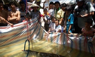 Dân ùn ùn đi xem con cá gần 30kg