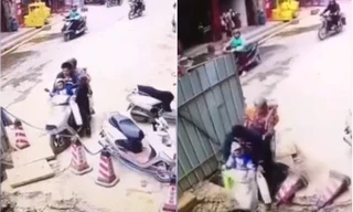 Gia đình 3 người lao xuống hố ‘tử thần’ vì con nghịch tay ga