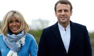Tổng thống Emmanuel Macron và phu nhân Brigitte Macron. Ảnh: Reuters