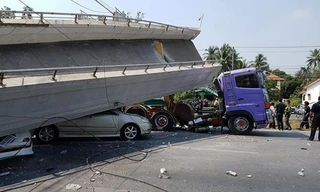 Hiện trường sự cố giao thông. Ảnh: Facebook