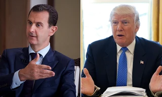 Tổng thống Syria Bashar al-Assad (trái) và Tổng thống Mỹ Donald Trump.