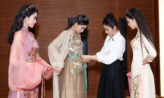 Còn gì ý nghĩa hơn khi Ngọc Hân thiết kế áo dài dành riêng cho chung kết HHVN 2020?