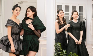 Ngọc Hân cùng Á hậu Trà My, Thanh Tú rủ nhau mua váy gây quỹ ủng hộ miền Trung