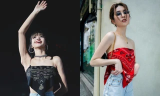 Mỹ nhân Hàn, Việt thi nhau khoe lưng trần eo thon, với mốt lấy khăn làm áo