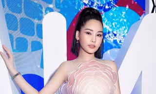 Hoa hậu Đại dương 2017 Lê Âu Ngân Anh bị "lộ hàng" trên thảm đỏ tuần lễ thời trang?