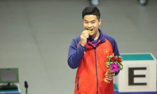 Phạm Quang Huy đem về tấm HCV đầu tiên cho Việt Nam ở Asiad 19 ảnh Bùi Lượng