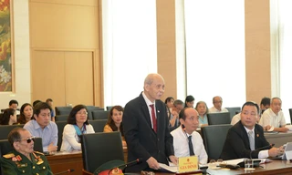 Ông Bùi Nghĩa tại Hội thảo khoa học quốc gia Cụ Bùi Bằng Đoàn với Cách mạng Việt Nam (9/2019)