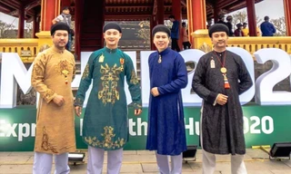 Áo dài ngũ thân xuất hiện tại VnExpress Marathon Huế 2020 Ảnh do Sở VHTT TT- Huế cung cấp