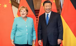 Thủ tướng Đức Angela Merkel trong cuộc gặp Chủ tịch Trung Quốc Tập Cận Bình hồi năm 2019 ảnh: CNN 