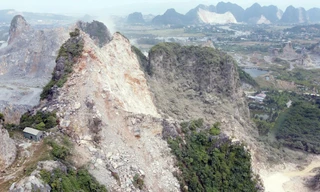 Cận cảnh một góc núi Trại Sơn ở huyện Thủy Nguyên, thành phố Hải Phòng Ảnh: Nguyễn Hoàn 