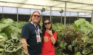 Hoàng Trang tại hội nghị Hoa quốc tế tổ chức ở Đài Loan, tháng 10/2017. Ảnh: NVCC