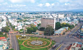 Một góc thành phố Pleiku từ trên cao