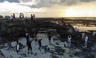 Sơ đồ đường chạy 42,195km trên đảo Lý Sơn Đồ họa: LÊ HÙNG CƯỜNG 