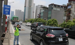 Đếm xe trên đường Vành đai 3 trên cao 