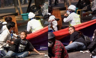 Bức ảnh cô Angel mặc áo phông đen trước khi thiệt mạng nhanh chóng được lan truyền rộng rãi trên mạng xã hội ở Myanmar ảnh: Reuters 