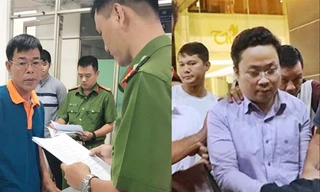 Cựu Phó Chánh án TAND quận 4 Nguyễn Hải Nam (trái) và Lâm Hoàng Tùng Ảnh: B.H 