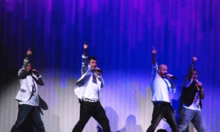 Các chàng trai Backstreet Boys trên sân khấu Quân khu 7	Ảnh: Trọng Thịnh