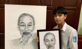 Vẽ chân dung sáng tạo nhân kỷ niệm Ngày sinh Chủ tịch Hồ Chí Minh