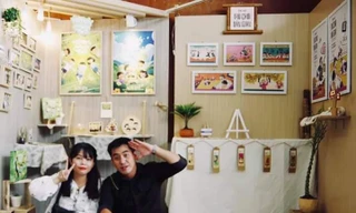 Cô gái trẻ với đồ án tốt nghiệp tranh minh họa tái hiện tuổi thơ