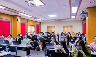 Một tiết học của sinh viên Trường ĐH Kinh tế - Đại học Quốc gia Hà Nội. Ảnh: Trường ĐH Kinh tế