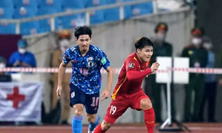 Quang Hải trong trận đấu Việt Nam - Nhật Bản hồi tháng 3. Ảnh: FBNV
