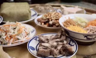 Một số món ăn trong mâm cỗ Tết truyền thống của bà Vũ Thị Tuyết Nhung