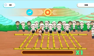 Người chơi được thử sức với trò chơi nhảy sạp khi tham gia “Lạc Việt phiêu lưu ký”