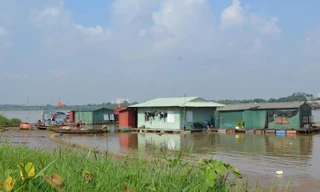 Làng chài Văn Đức nằm khép mình phía tả ngạn sông Hồng