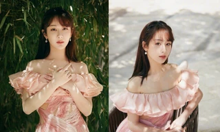 Dương Tử đẹp như một đóa hồng trong trang phục NTK Công Trí dự sự kiện của đài CCTV